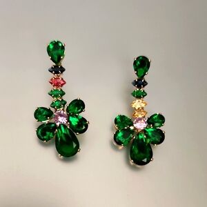 Multicolor Crystal Vintage Costume JEWELRY DAZZLE EARRINGS